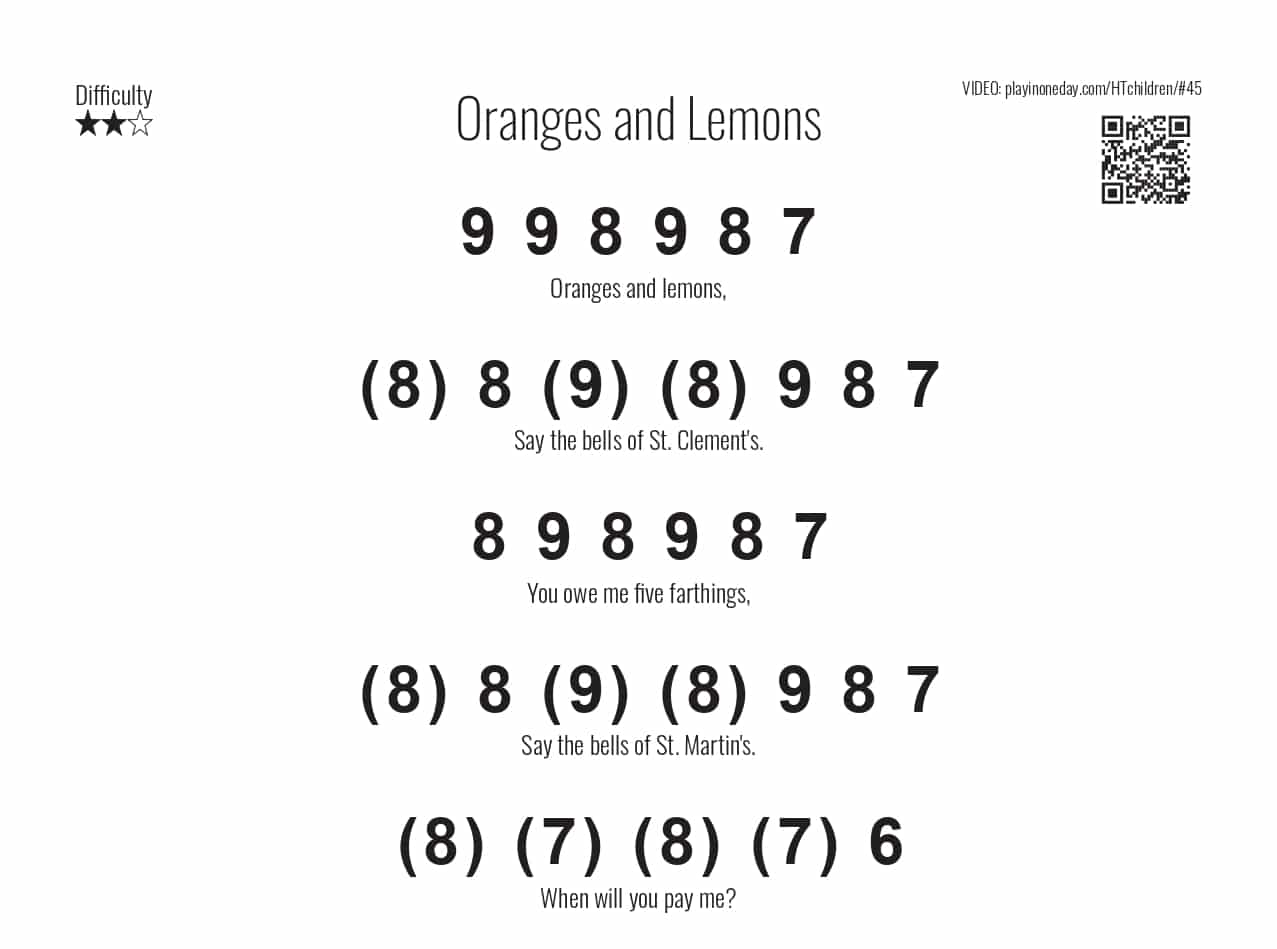 Oranges and Lemons harmonica song